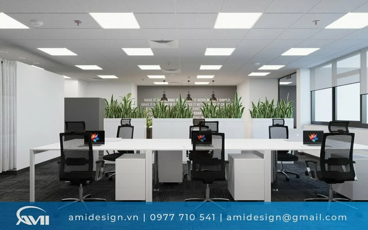 Mẫu thiết kế văn phòng hiện đại với không gian xanh