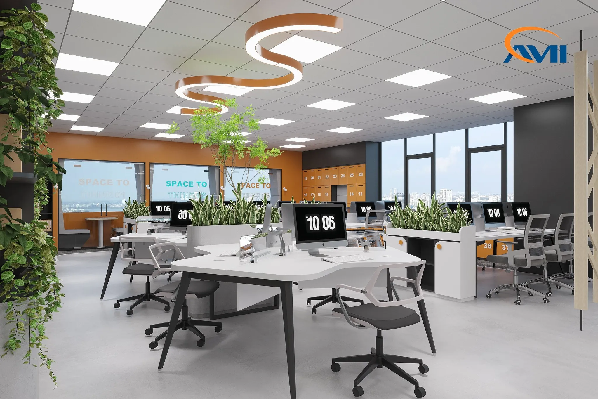 Mẫu nội thất văn phòng hiện đại, tối giản và chuyên nghiệp